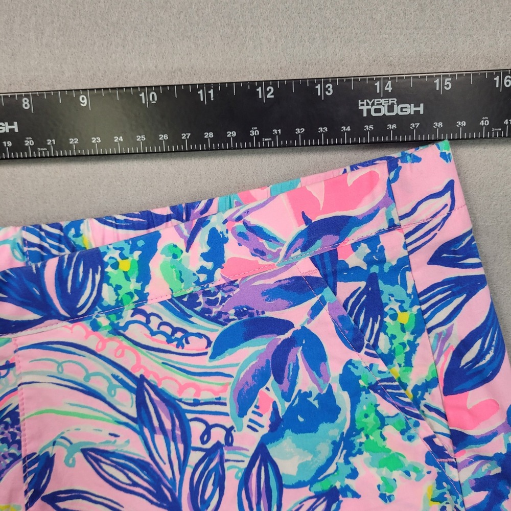 Lilly Pulitzer Womens Callahan Shorts Pink Blue Floral Tropical Small Ocean View - Picture 7 of 10